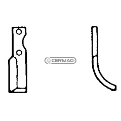 Azada curva izquierda Diámetro del orificio 10,5 mm Distancia entre centros 80 mm Placa 50x6 mm 55765 | NewgardenAgri.com