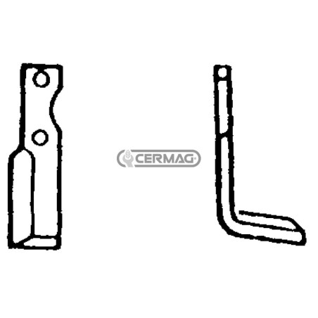 Azada cuadrada izquierda Diámetro del orificio 8,5 mm Distancia entre centros 68 mm Placa 40x5 mm 55767 | NewgardenAgri.com