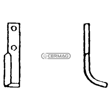 Azada curva derecha Diámetro del orificio 10,5 mm Distancia entre centros 58 mm Placa 30x8 mm 55771 | NewgardenAgri.com