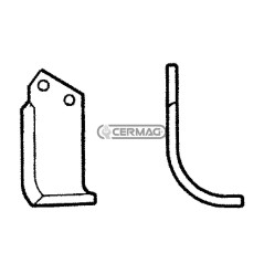 Azada curva izquierda Diámetro del orificio 14,5 mm Distancia entre centros 46 mm Placa 70x7 mm 55804 | NewgardenAgri.com