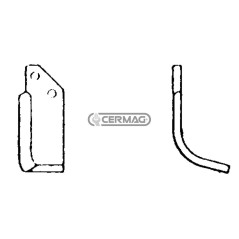Azada curva derecha Diámetro del orificio 12,5 mm Distancia entre centros 46 mm Placa 60x6 mm 55805 | NewgardenAgri.com