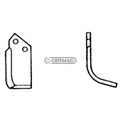 Azada curva derecha Diámetro del orificio 12,5 mm Distancia entre centros 42 mm Placa 60x6 mm 55807 | NewgardenAgri.com