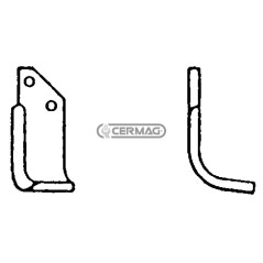 Azada curva izquierda Diámetro del orificio 12,5 mm Distancia entre centros 46 mm Placa 70x7 mm 55815 | NewgardenAgri.com