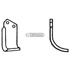 Azada curva izquierda Diámetro del orificio 12,5 mm Distancia entre centros 57 mm Placa 80x7 mm 56166 | NewgardenAgri.com