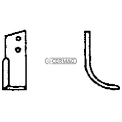 Azada curva derecha Diámetro del orificio 12,5 mm Distancia entre centros 45 mm Placa 50x6 mm 56551 | NewgardenAgri.com
