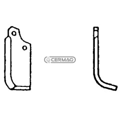 Azada curva derecha Diámetro del orificio 14,5 mm Distancia entre centros 48 mm Placa 80x7 mm 56574 | NewgardenAgri.com