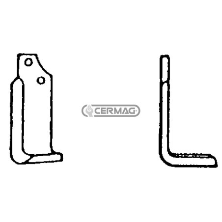 Azada cuadrada izquierda Diámetro del orificio 14,5 mm Distancia entre centros 48 mm Placa 80x7 mm 56577 | NewgardenAgri.com