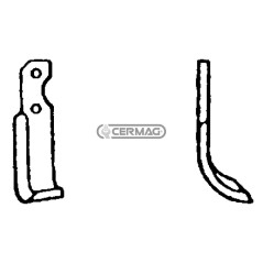 Azada curva derecha Diámetro del orificio 10,5 mm Distancia entre centros 76 mm Placa 40x6 mm 56927 | NewgardenAgri.com