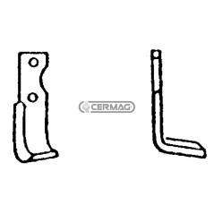 Azada cuadrada izquierda Diámetro del orificio 10,5 mm Distancia entre centros 38 mm Placa 50x6 mm 56930 | NewgardenAgri.com