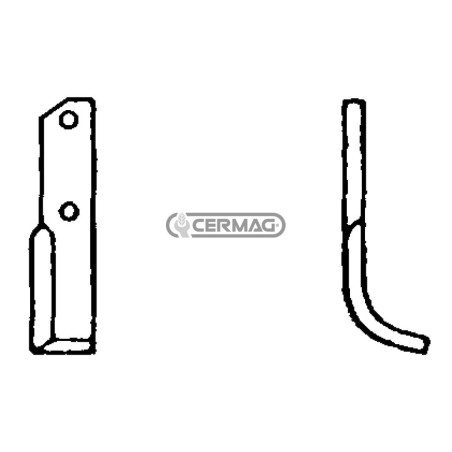 Azada curva izquierda Diámetro del orificio 8,5 mm Distancia entre centros 81 mm Placa 30x6 mm 56968 | NewgardenAgri.com