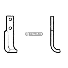 Azada curva derecha Diámetro del orificio 8,5 mm Distancia entre centros 58 mm Placa 25x5 mm 56973 | NewgardenAgri.com