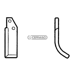Azada curva derecha Diámetro del orificio 12,5 mm Distancia entre centros 41 mm Placa 40x8 mm 56975 | NewgardenAgri.com