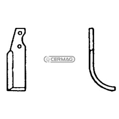 Azada curva izquierda Diámetro del orificio 10,5 mm Distancia entre centros 90 mm Placa 60x6 mm 57028 | NewgardenAgri.com
