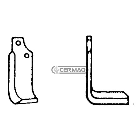 Azada cuadrada derecha Diámetro del orificio 12,5 mm Distancia entre centros 42 mm Placa 60x6 mm 57043 | NewgardenAgri.com