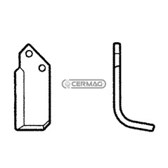 Azada curva izquierda Diámetro del orificio 10,5 mm Distancia entre centros 42 mm Placa 60x6 mm 57056 | NewgardenAgri.com