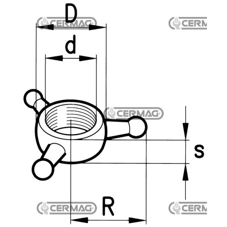 Controdado per braccio terzo punto Filetto - d 22x2.5 mm 50329