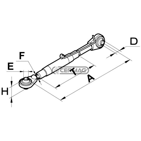 Braccio terzo punto con molla di bloccaggio per JOHN DEERE 50668