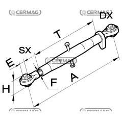 Braccio terzo punto Categoria 3 Min - Max 650 - 970 mm 50822 MadeinItaly
