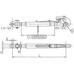 Third point with hook and cross Min - Max 710 - 1000 mm 50385 CBM | NewgardenAgri.com