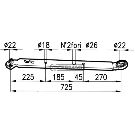 Braccio inferiore di sollevamento per FIAT cingoli Piatto 90x20 mm 50287