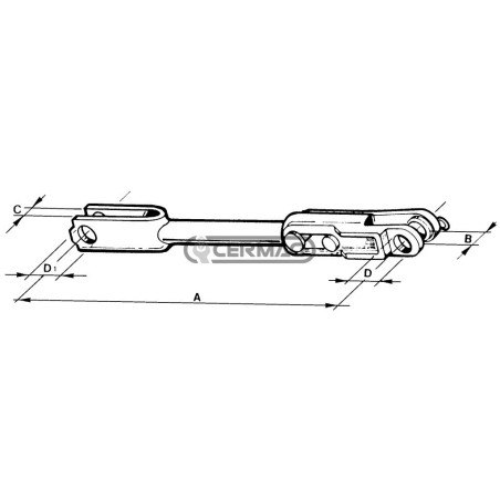 Braccio di sollevamento laterale sinistro per FIAT Min - Max - A 375 - 410 mm 50470