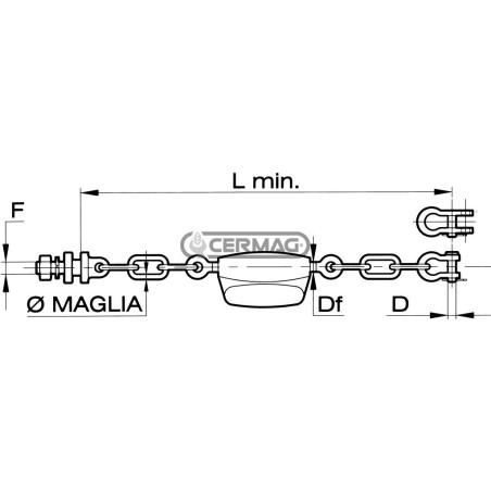 Catena imbrigliamento per FIAT - NEW HOLLAND Maglie 3+3 Lunghezza minima 490 mm 50094