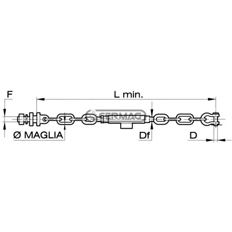 Catena imbrigliamento per SAME n° maglie 2 + 2 L min 570 mm 50089