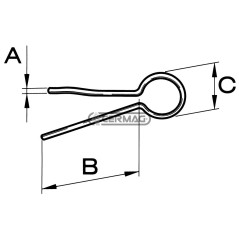 Coppiglia a forcella Misura 3x1.5 mm 50165