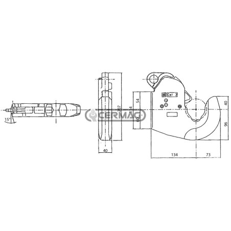 Automatic lower link hook Category 3 50825 CBM