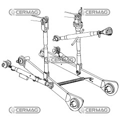 Conjunto de enganche de 3 puntos para FIAT ISEKI KUBOTA 50307 | NewgardenAgri.com