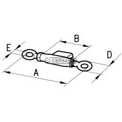 Manicotto con tenditori a testa tonda A 270 mm Filettatura M20x2,5 50515