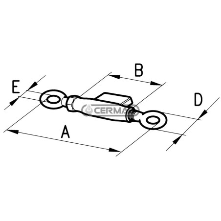Manicotto con tenditori a testa tonda A 270 mm Filettatura M20x2,5 50515