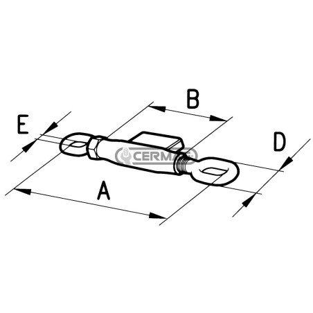 Manicotto con tenditori con testa ad asola A 245 mm Filettatura M16x2 50102