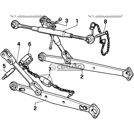 Soporte para acoplar cadenas de herramientas FIAT C455 - C605 - C505 50101