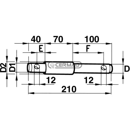 Werkzeugbefestigungsstift Durchmesser 22/28/22x210 mm 50221