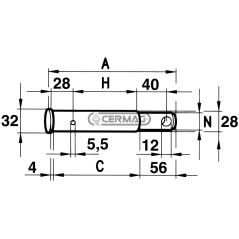 Werkzeugbefestigungsstift für FIAT Durchmesser 22/28x178 mm 50222