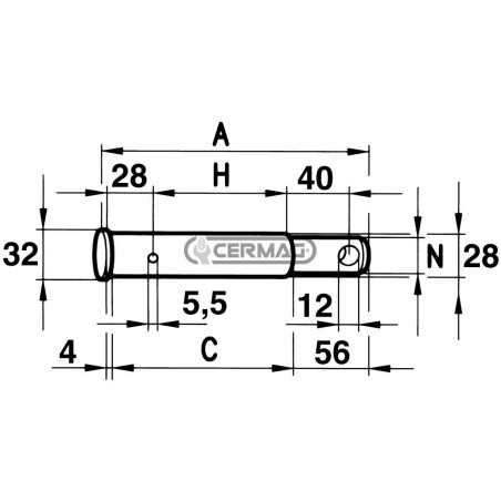 Pasador de fijación de herramientas para FIAT Diámetro 22/28x178 mm 50222