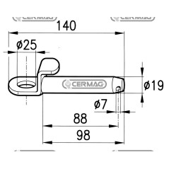 Pasador de acoplamiento para FIAT Diámetro 19x98 mm 50437