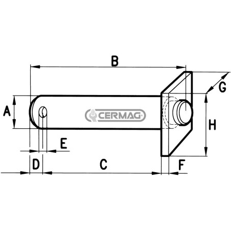 Pasador de horquilla de barra de acoplamiento ajustable Diámetro 24x109 mm 50579