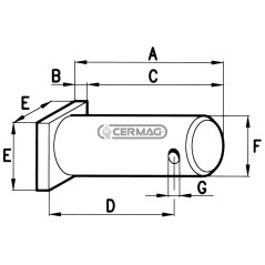 Pasador de horquilla de barra de acoplamiento ajustable Diámetro 22x102 mm 50699
