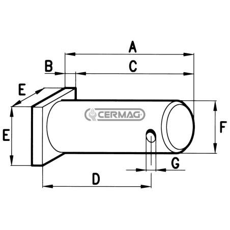 Pasador de horquilla de barra de acoplamiento ajustable Diámetro 22x102 mm 50699