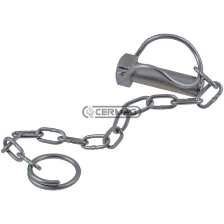 Pasador de seguridad con cadena galvanizada. Diámetro 14x52 mm. 50233 | NewgardenAgri.com