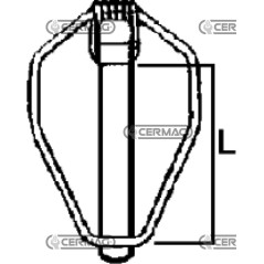 Pasador de seguridad a presión. Diámetro: 10,5 x 37 mm. Número de pieza: 51147.