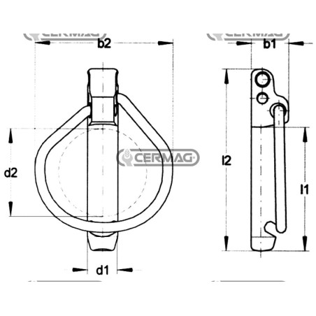 Pasador de seguridad a presión Diámetro 7,5 x 42 mm 51198 Rubig