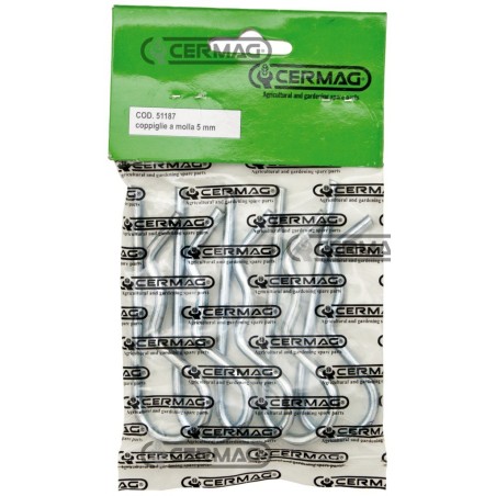 Paquete de 10 pasadores de chaveta con resorte. Diámetro: 1,8 x 35 mm. 51182 | NewgardenAgri.com
