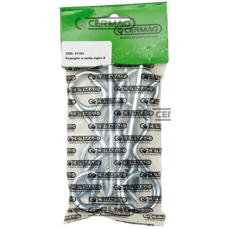 Confezione da 5 coppiglie a molla doppio giro Diametro 4x100 mm 51189 | NewgardenAgri.com