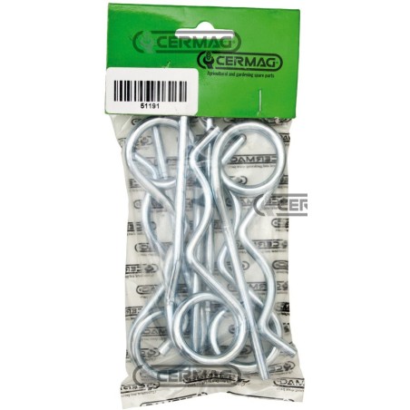 Packung mit 5 doppelt gedrehten Feder-Splinten, Durchmesser 6 x 160 mm, Artikelnummer 51191