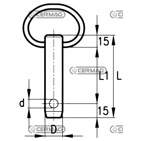 Pasador de enganche de remolque Diámetro 19x180 mm 50714