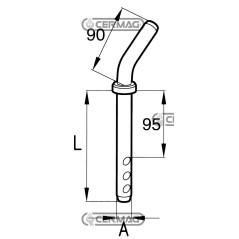 Perno piegato Diametro 19x160 mm 50862