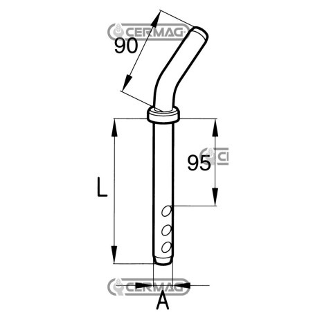 Pasador doblado Diámetro 19x160 mm 50862